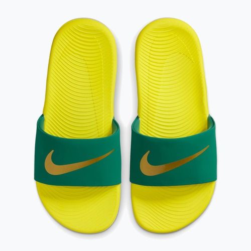 Šľapky Nike Coffee malachite/sonic yellow/metallic gold