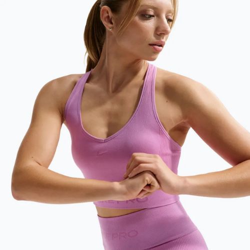 Tréningové tričko top Nike Pro Seamless Dri-Fit Cropped light magenta