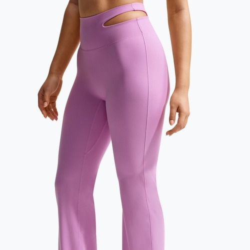 Dámske tréningové nohavice Nike Zenvy High-Waisted Flared light magenta/white