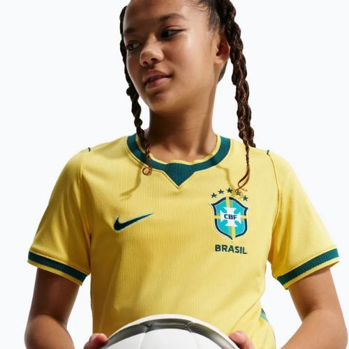Detský futbalový dres Nike Brazil 2026 Stadium Home Soccer Replica canary/light mint/geode teal