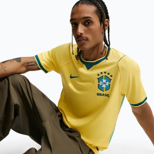 Pánsky futbalový dres Nike Brazil 2026 Stadium Home Soccer Replica canary/light mint/geode teal