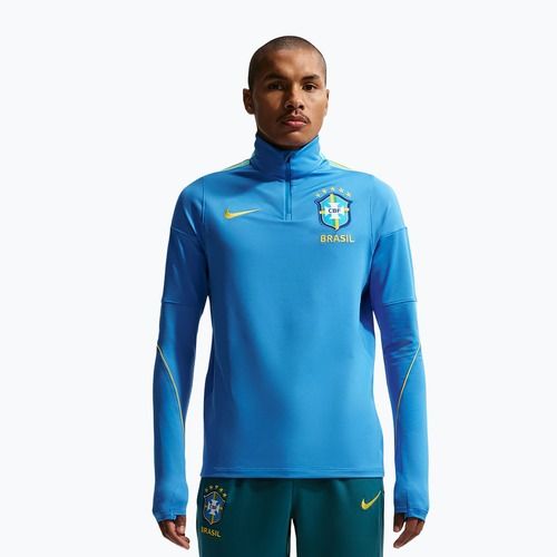 Pánska futbalová mikina Nike Brazil Strike light photo blue/light mint/midwest gold