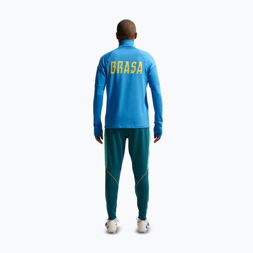 Pánska futbalová mikina Nike Brazil Strike light photo blue/light mint/midwest gold