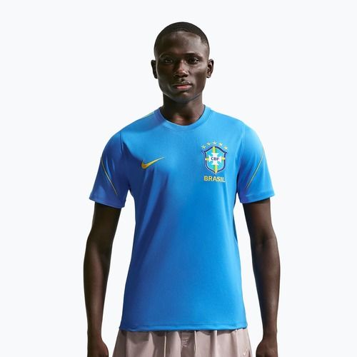 Pánsky futbalový dres Nike Brazil Strike light photo blue/light mint/midwest gold