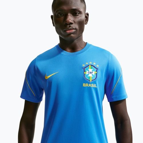 Pánsky futbalový dres Nike Brazil Strike light photo blue/light mint/midwest gold