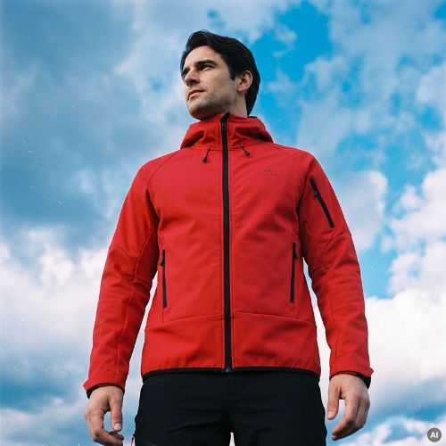 Pánska trekkingová bunda KADVA Arix WP 5K/3K softshell hybrid červená