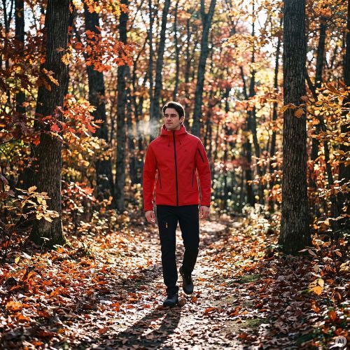 Pánska trekkingová bunda KADVA Arix WP 5K/3K softshell hybrid červená