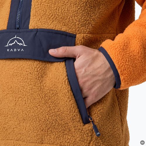 Pánska fleece mikina KADVA RODIA hnedá