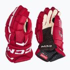 Hokejové rukavice CCM JetSpeed FT6 Pro SR červená/biela