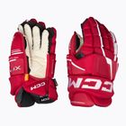 Hokejové rukavice CCM Tacks XF Pro SR červená/biela