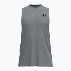 Pánske tréningové tričko Under Armour Left Chest Cut Off Tank steel light heather/black