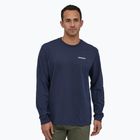 Pánske trekingové tričko s dlhým rukávom Patagonia P-6 Logo Responsibili classic navy