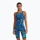Dámske jednodielne plavky TYR Thresher Open Back Hyperblitz blue/green