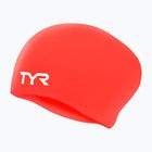 Plavecká čiapka TYR Long Hair Wrinkle Free Silicone bright red