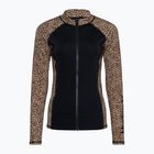 Longsleeve na plávanie dámsky Hurley Leopard Zip Front brown sugar