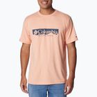 Pánske trekové tričko Columbia Kwick Hike Graphic SS apricot fizz/csc box treeline