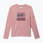 Detské trekingové tričko longsleeve Columbia Hazeldel Hill Graphic Tee eraser pink/barely printed