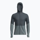 Pánska trekingová mikina Icebreaker Merino 200 RealFleece Descender Zip Hoodie abyss/blue ash/black