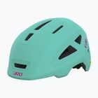 Detská cyklistická prilba Giro Scamp II Integrated MIPS matná kričiaca teal/jasne ružová