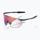 Slnečné okuliare 100% Hypercraft SQ gloss light grey/rose gold mirror photochromic