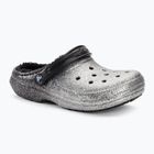 Crocs Classic Glitter Lined Clog black/silver žabky