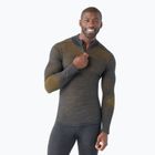 Pánske termoaktívne tričko Smartwool Intraknit Thermal Merino Baselayer 1/4 charcoal/honey gold s dlhým rukávom