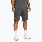 Pánske tréningové šortky Under Armour Rival Terry castlerock light heather/onyx white