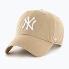47 Značka MLB New York Yankees CLEAN UP W/No Loop Label khaki baseballová čiapka