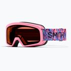 Detské lyžiarske okuliare Smith Rascal Jr S2 bright pink lofi butterfly/rose copper antifog