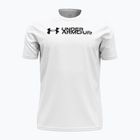 Pánske fitness tričko Under Armour Sliced ​​Wordmark 60/40S white/black