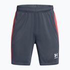 Detské futbalové šortky Under Armour Challenger Knit downpour gray/fire/white