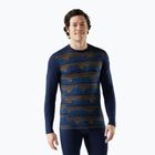 Pánska termoaktívna mikina Smartwool Merino 250 Baselayer Crew Boxed deep navy geo peaks