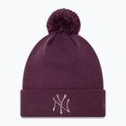 Dámska šiltovka New Era Metallic Bobble Knit Beanie New York Yankees dark purple