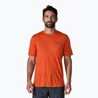 Pánske tričko Patagonia Cap Cool Merino Blend Graphic Shirt heritage header/coal orange