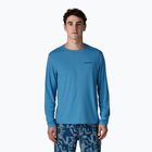 Pánske tričko longsleeve Patagonia Capilene Cool Daily - Boardshort Logo shore blue/light shore blue x-dye