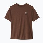 Pánske tričko Patagonia Cap Cool Daily Great Waves berm brown - light berm brown x-dye