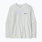 Dámske tričko longsleeve Patagonia P-6 Logo Responsibili-Tee LS fiber white