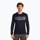 Pánska termoaktívna mikina icebreaker Merino 200 Oasis Crewe Elevation Line midnight navy