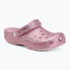 Detské šľapky Crocs Classic Chunky Glitter pink milk