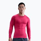 Pánske tréningové tričko longsleeve Nike Pro Dri-Fit Tight Fitness rush pink/black