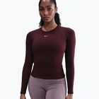 Dámske tričko longsleeve  Nike One Fitted Dri-Fit burgundy crush/white