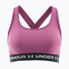 Športová podprsenka Under Armour Crossback Mid fuchsia dusk/black/white