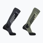 Lyžiarske ponožky Salomon S/Access 2-Pack anthracite/deep lichen green