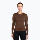Dámske tréningové tričko longsleeve Nike One Fitted cacao wow/white