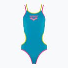 Dámske jednodielne plavky arena One Double Cross Back One Piece tyrkysová/fluo ružová/jemne zelená