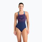 Dámske jednodielne plavky arena Foggy Dots Swim Pro Back navy / blue cosmo