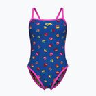 Dámske jednodielne plavky arena Reversible Swimsuit Challenge Back royal multi/shocking pink