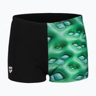 Detské plavecké boxerky arena Foam Swim Short black/soft green multi