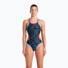 Dámske jednodielne plavky arena One Fireflow Double Cross blue river/red/black multi