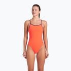 Dámske jednodielne plavky arena Lace Back Solid bright coral/plum